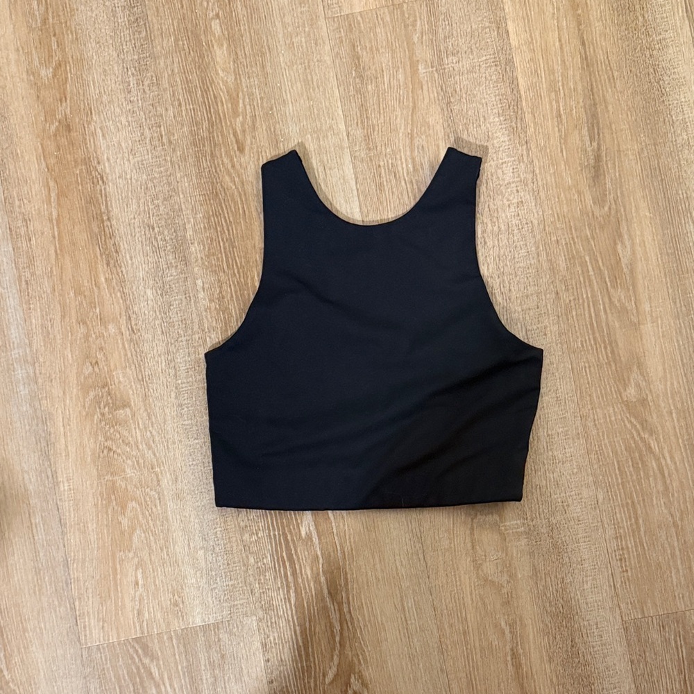 Girlfriend Collective Black Crop Workout top